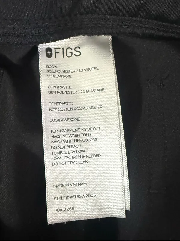 FIGS Zamora Jogger Scrub Pants Size M Black Technical Collection W1ASW2005 - Image 4