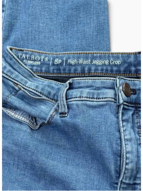 Women's Talbots Flawless High-Waist Cropped Jeans Blue Size 8P - Image 3