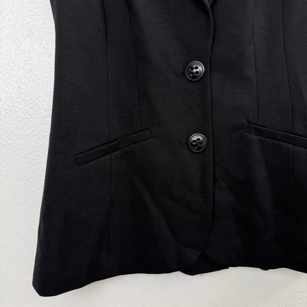 Trina Turk Vest Womens Size 6 Black Sleeveless Blazer Tailored Professional Top - Image 2