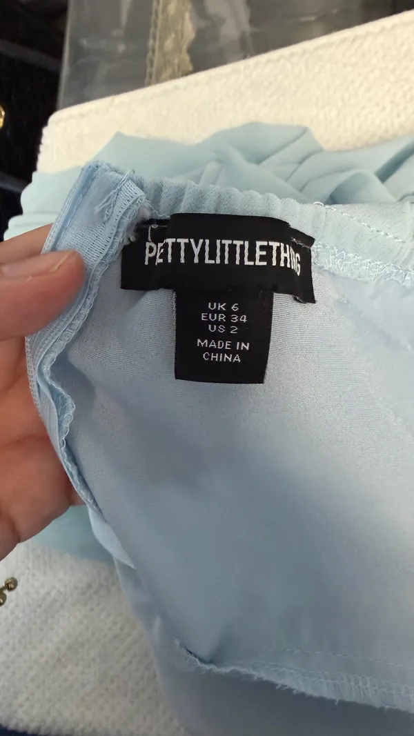 Pretty Little Thing Baby Blue Ruched Midi Dress | Romantic Wedding Guest Dress (US 2) - Image 11
