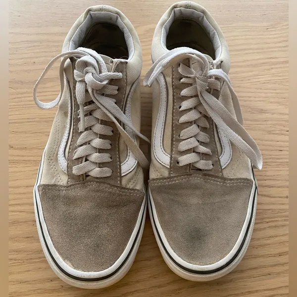 VANS Unisex Ivory White Suede Leather Skateboard Sneakers Women's 8.0 - Image 2