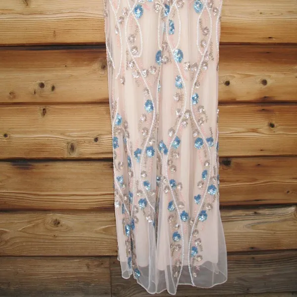 MAC DUGGAL 93772 Cream Floral Embellished Long Sleeve Gown Dress Size 4 - Image 12