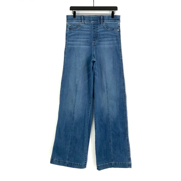 SPANX Seamed Front Wide Leg Jeans Vintage Indigo L - Image 2