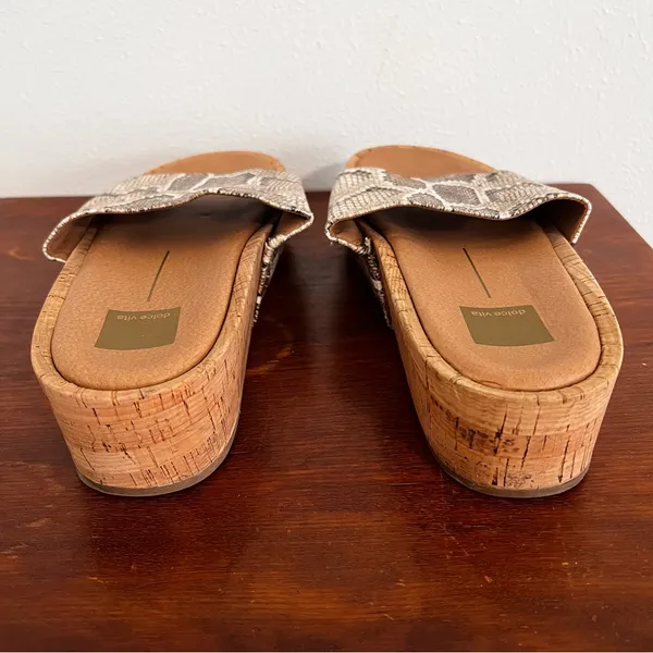 Dolce Vita Tan Snake Print Women's Slide Sandals Size 11 - Image 3