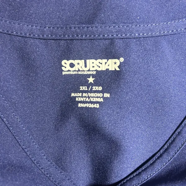 Scrubstar Unisex Minimalist Professional Scrub‎ Top 2XL Indigo V-Neck Utility - Image 4