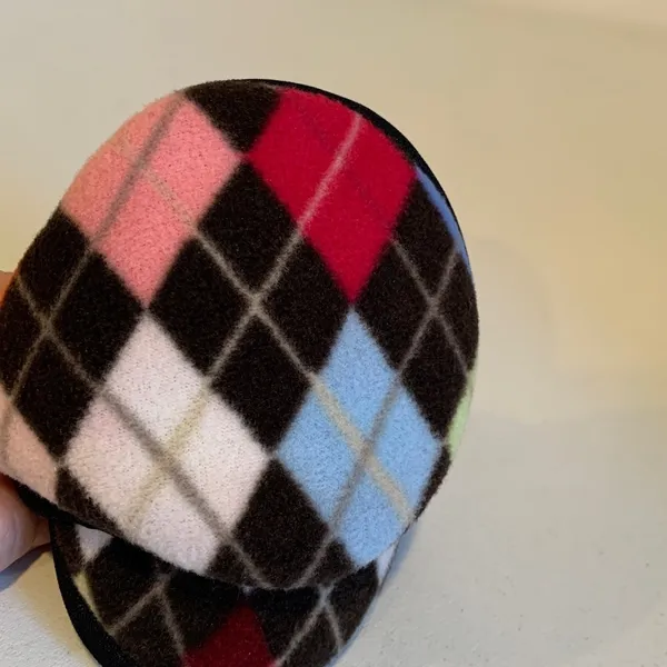 Lands' End Kids Girls Argyle Fleece Behind the Head Earmuffs Ear Warmers - Image 3
