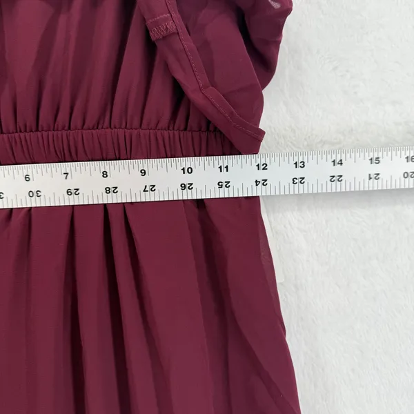 Show‎ Me Your Mumu Caitlin Ruffle Maxi Dress XS Burgundy Merlot Sleeveless - Image 3