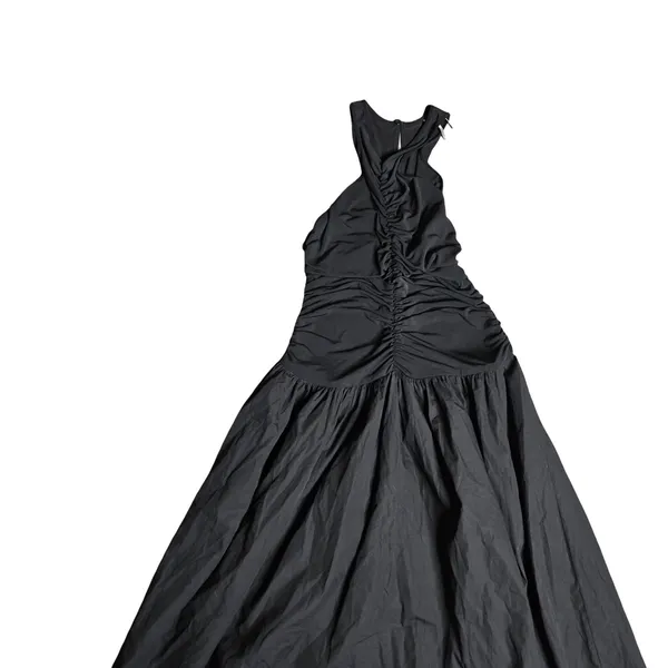 Anthropologie Halter Drop-Waist Midi Dress in Black Size: L - Image 3