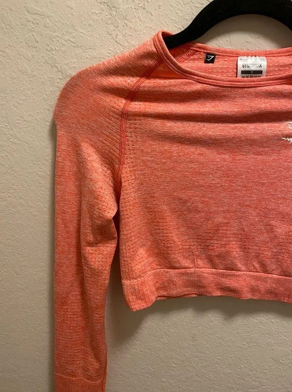Gymshark Pink Vital Seamless Long Sleeve Crop Top Size Small - Image 5