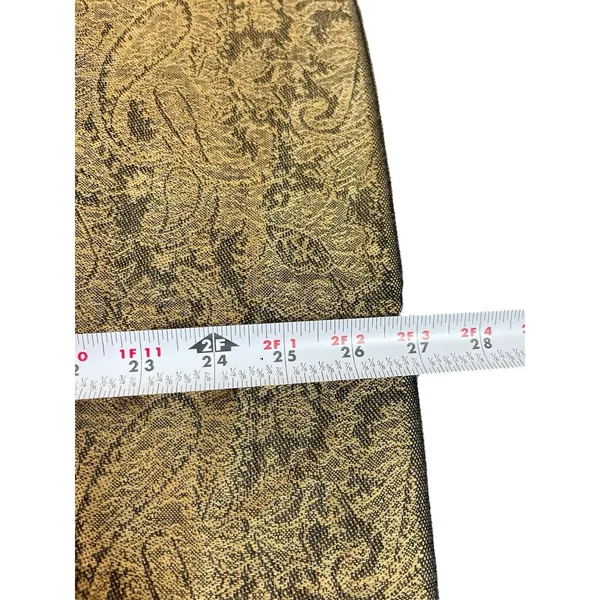 Pashmina Silk Blend Shawl Wrap Scarf Tan Black Paisley Jacquard Fringe Elegant - Image 8