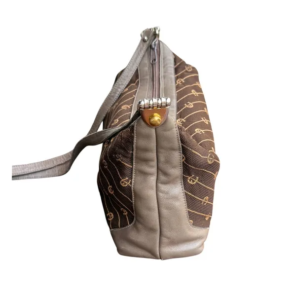 Etienne Aigner Vintage Monogram Logo Shoulder Bag Brown‎ Canvas Leather Trim - Image 7
