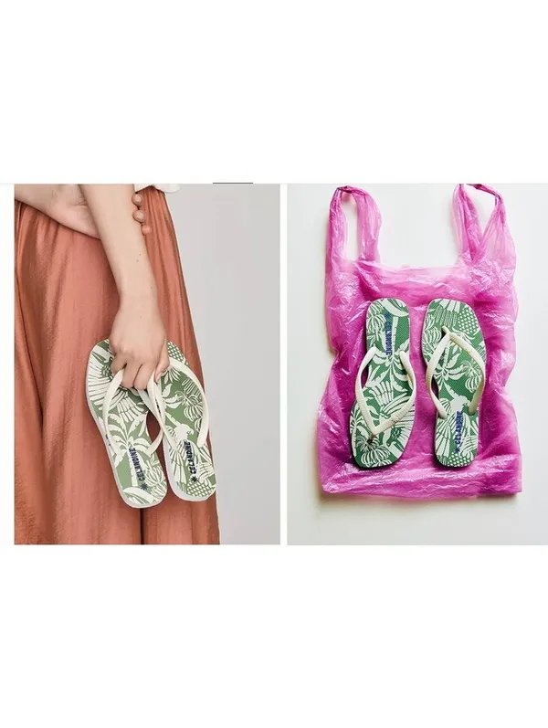 Anthropologie Celandine NWT Eva Flip Flops Green Pattern Size 7 - Image 2