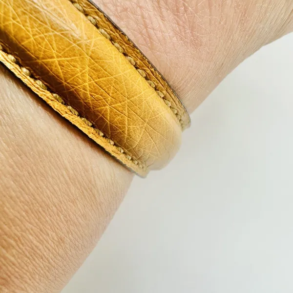 Gucci Brown Gold Belt Motif Leather Fashion Bracelet Jewelry Italian Designer - Image 4