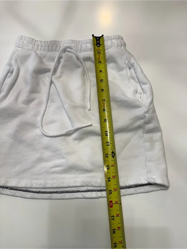 Cotton Citizen White Elastic Drawstring Mini Skirt - Image 4