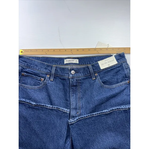 NWT Abercrombie & Fitch The 90s Relaxed High Rise Denim Jeans‎ 33 Short - Image 7