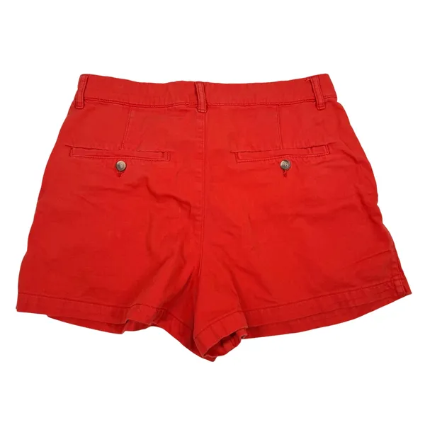Free People Billie Chino Shorts Size 10 Red Relaxed Fit High Rise Pleated Preppy - Image 4