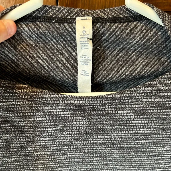 Lululemon Kanto‎ Catch Me Long Sleeve Shirt Coco Pique Black White Rulu Size 6 - Image 3
