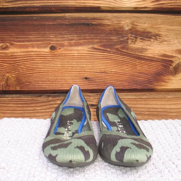 Rothy's The Point Olive Limited Edition Camo Flats Loafers - Image 6