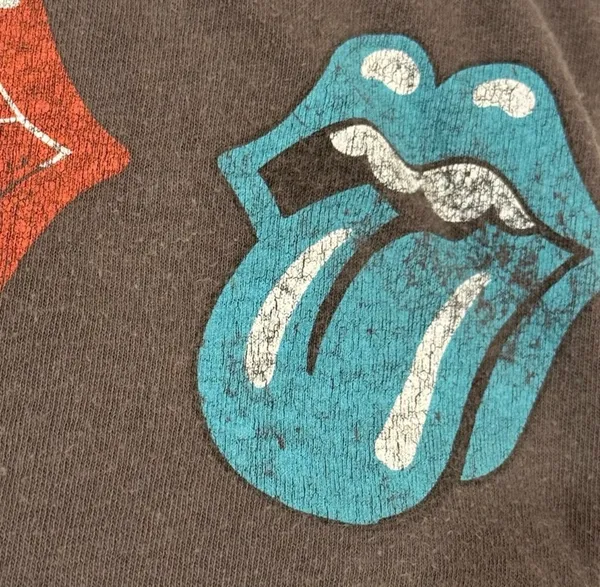 Rolling Stones 9 Lips Tongues Concert Tshirt Band Tee XL Gray Music Rock Roll - Image 5