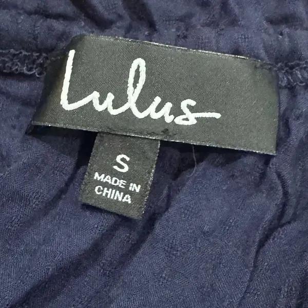 NEW Lulus Navy Blue Tie Back Peplum Tank Top Women’s Small - Image 4