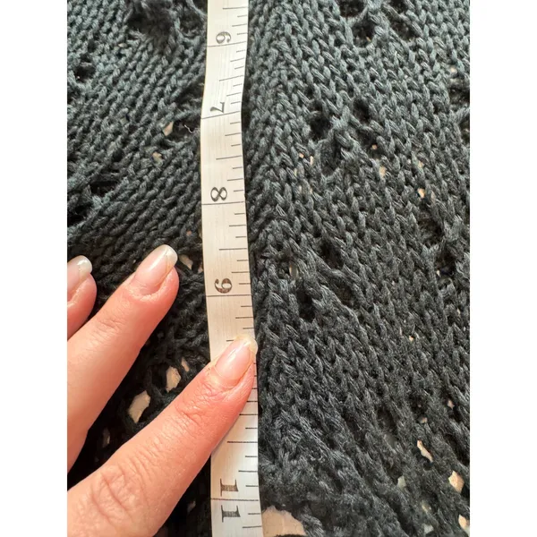 Black Crochet Knit Wide Leg Pants Cover Up Drawstring‎ Beach Boho Size M Resort - Image 5