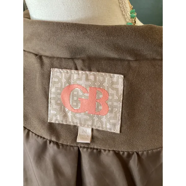 GB Studded Faux Suede Moto Jacket Women‎ M Brown NWT Cropped Biker - Image 6