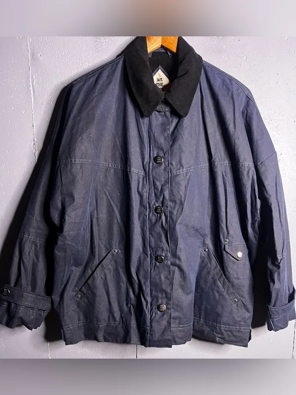Free People Cori Waxed Cotton Jacket in Blue. Size Small. NWOT - Image 3