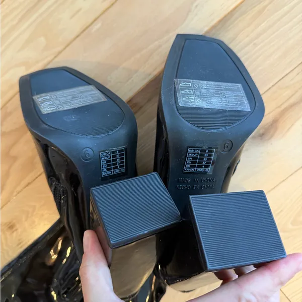 Forever 21 black patent knee high boots - size 6! - Image 6