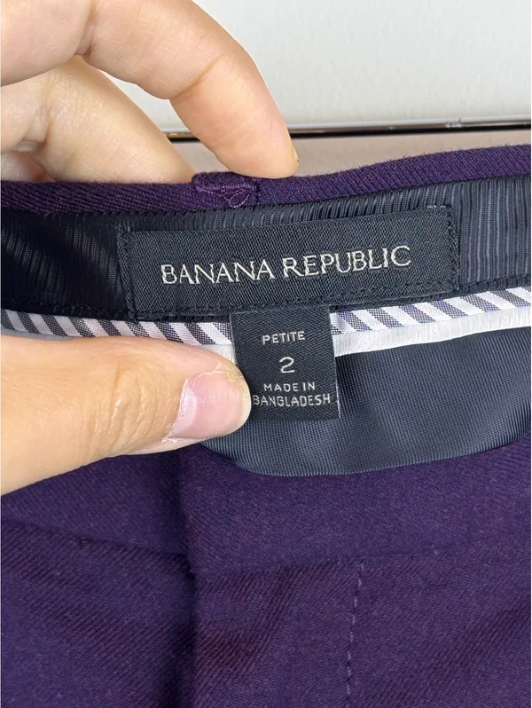 Banana Republic Avery Pants Purple Petite 2 Straight Leg Career Trousers - Image 3