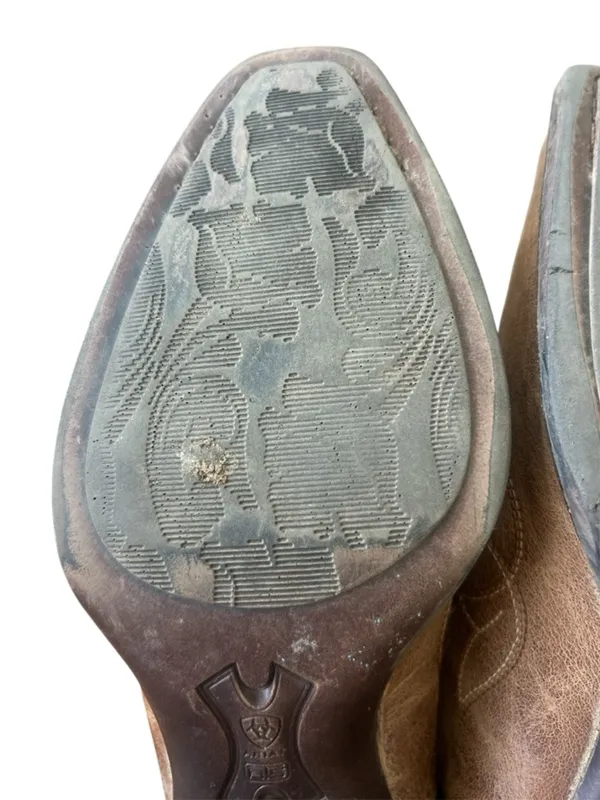 Ariat Women's Snip Toe Cowboy Boots - Distressed Brown Leather - Size 6B‎ - Image 12