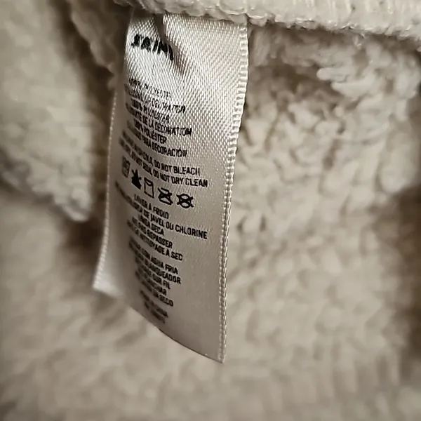 Skims fleece quarter zip cozy pull over white sweatshirt sz Large - Image 4