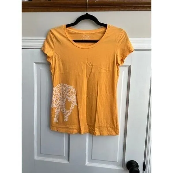 Lilly Pulitzer Pima Cotton Orange Elephant Scoop T- Shirt‎ Short Sleeve XS - Image 4