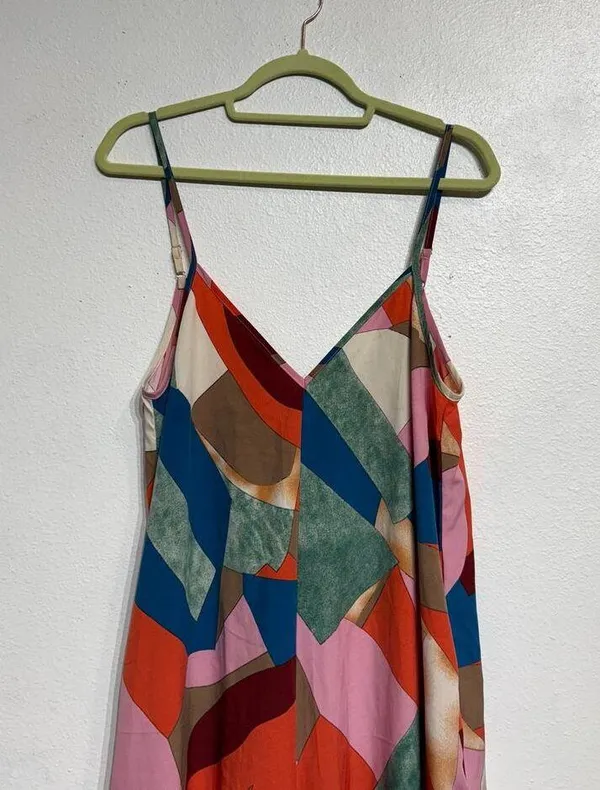 Luukse Multicolor Geometric Wide Leg Jumpsuit Sz M - Image 3