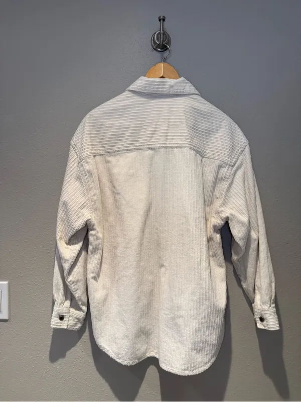 Vintage Chazzz Credentials Cream Corduroy Zip Front Jacket Shacket size small - Image 4