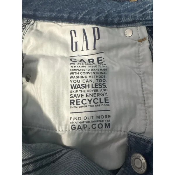 GAP Jeans Women's Sz 28 6R Distressed Loose High Rise Stretch Denim Mom - Image 11