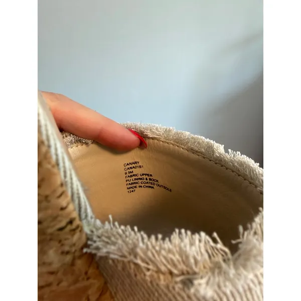 Steve Madden Canary Fabric Platform Sandals Heels Cork size 9.5 - Image 5