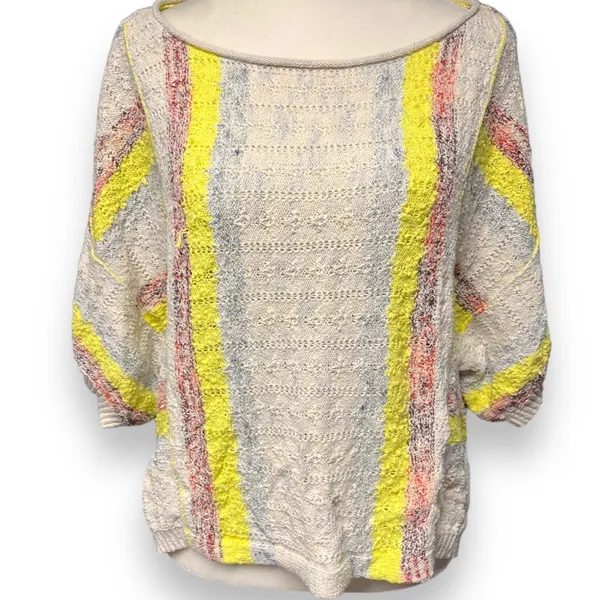 Anthropologie Pilcro Beachside Boho Tee Cream Yellow Size M - Image 8