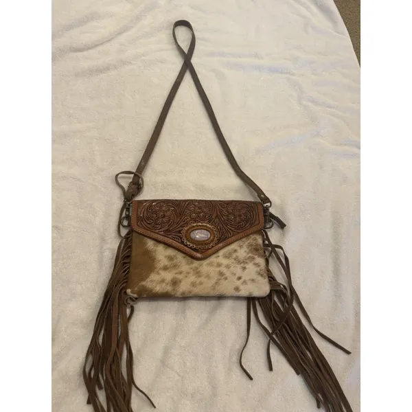 AD American Darling ADBGA341 Envelope Hand Tooled Genuine Leather Women Bag - Image 3