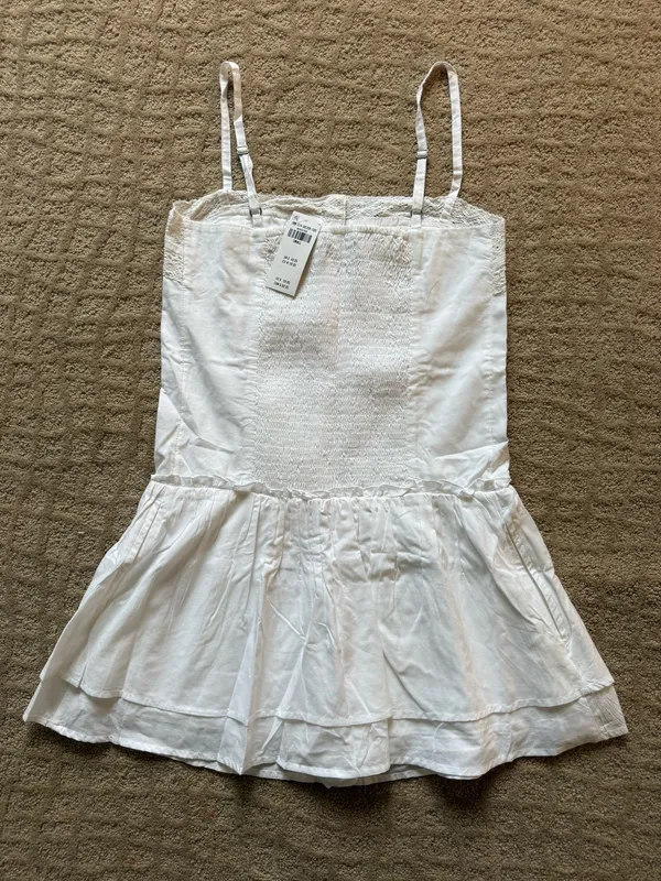 Hollister white lace trim spaghetti strap dress - Image 4