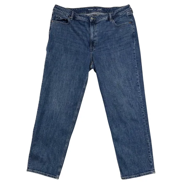 Old Navy 20 Extra High-Rise Straight Denim Jeans Medium Wash Secret-Smooth Work - Image 2