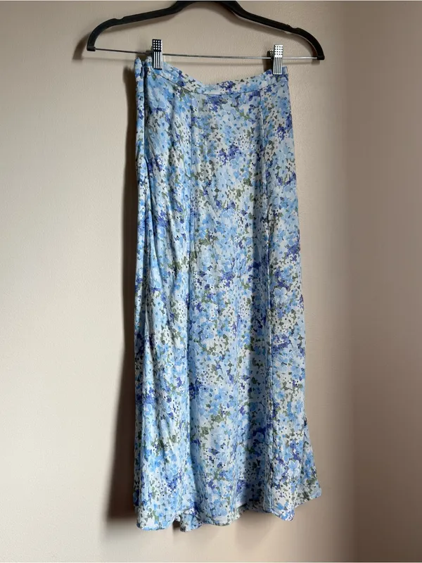 & Other Stories Light Blue Floral Midi Skirt Size 0 Cottage Coquette Flowers - Image 4