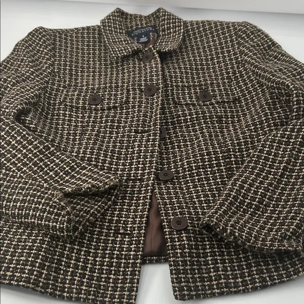 Jones New York Black and White Tweed Blazer - Image 7