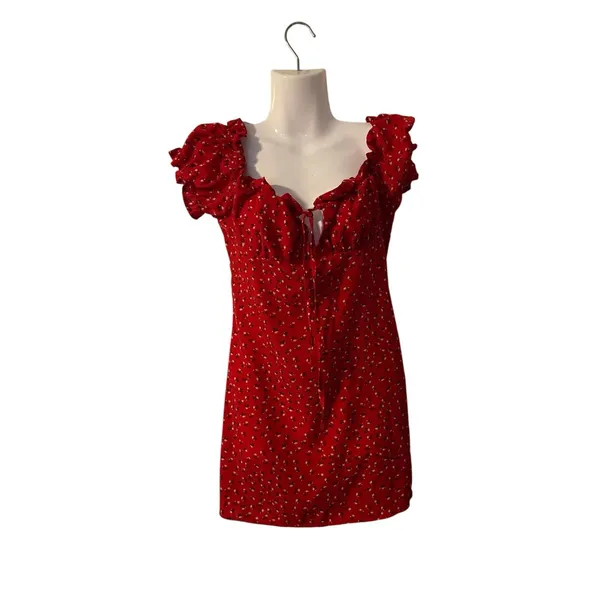 Windsor Off the Shoulder Floral Mini Dress SZ S Flirty Milkmaid Smoked Y2K - Image 2