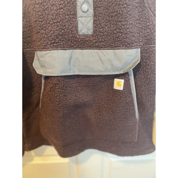 Carhartt Women’s Fleece Pullover Jacket XS Blackberry Heather Relaxed 104922 - Image 2