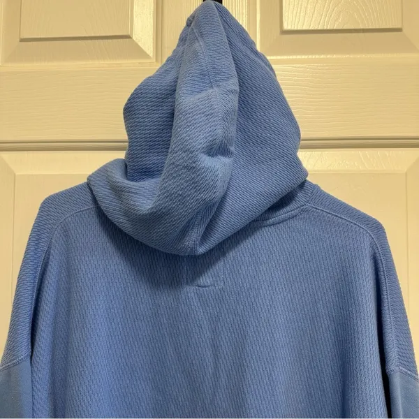 Aerie Pullover Sweater Women’s Blue Hooded Kangaroo Pocket Drawstring Size Med - Image 3