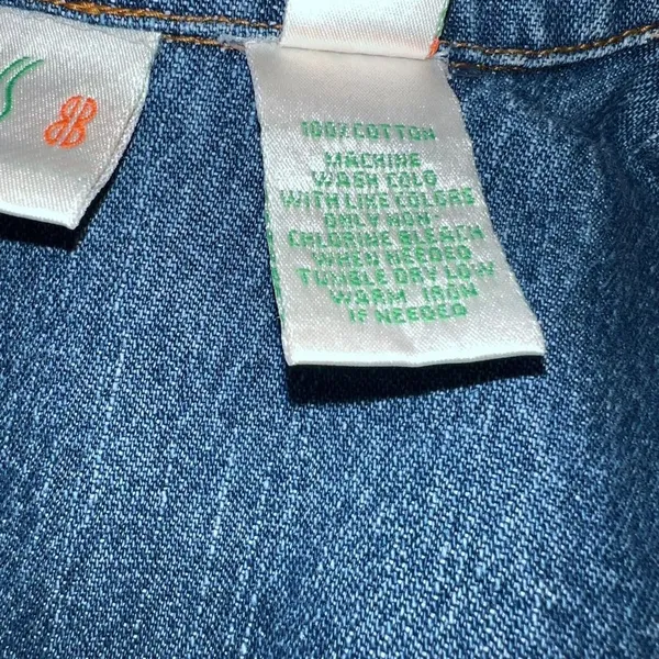 Vintage Bill Blass Womens Denim Blue Jean Blazer Jacket Size S One Button Cotton - Image 5