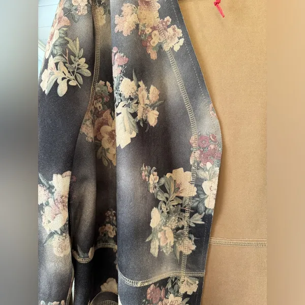 Anthropologie Solitaire‎ Floral Faux Suede Open Front Coat Duster Womens Large - Image 2