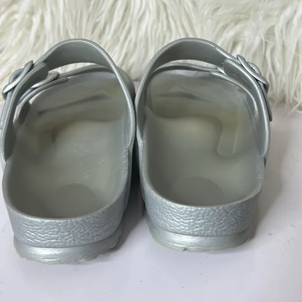 Birkenstock Arizona Essentials EVA Sandals Silver Size US 9/9.5 no size tag. - Image 5