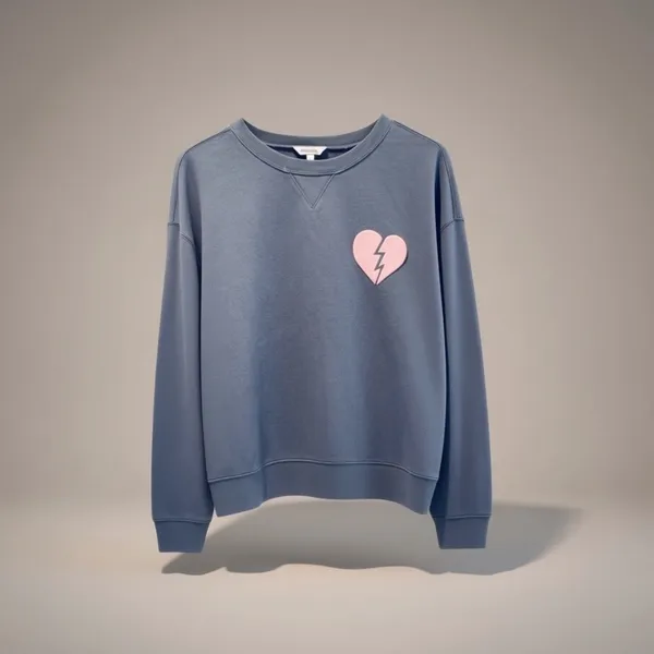 Wildfox "I Wish It Was Saturday" Broken Heart Sweatshirt Charcoal Gray Size L - Image 3