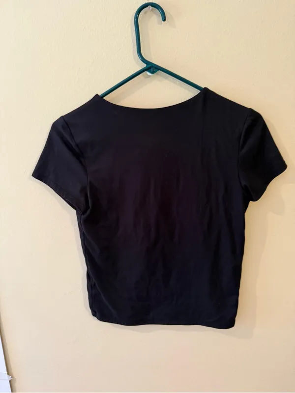 Black Short Sleeve Crewneck Tee - Image 2